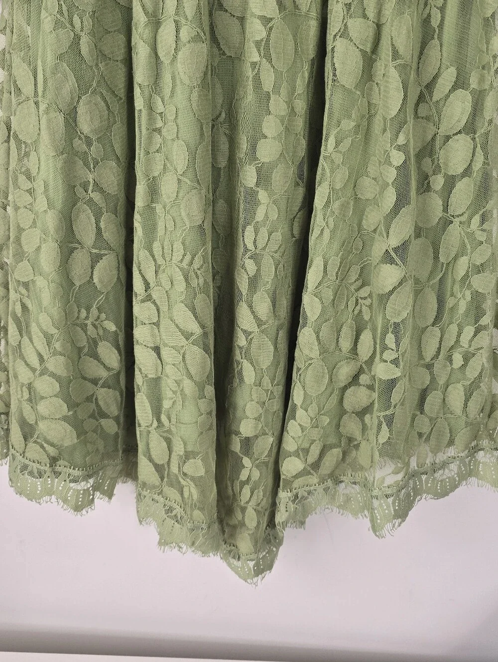 Free People Floral Mesh Lace Dress Green NWT Size 6 Boho Chic Fairycore Romantic